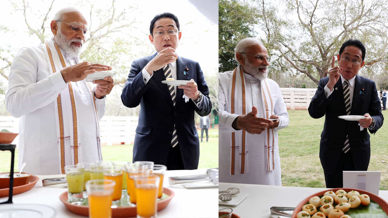 ఆ తర్వాత పార్క్ దగ్గరలోనే ఉన్న గోల్‌గప్పా స్టాల్ వద్దకు చేరుకున్నారు భారత ప్రధాని మోదీ, జపాన్ ప్రధాని  ఫుమియో కిషిదా. గోల్‌గప్పా తిన్న జపాన్ ప్రధాని.. అది తనకు ఎంతో నచ్చిందని, నాలుక మళ్లీ మళ్లీ కోరుకునే రుచి ఏదో అందులో ఉందని తెలిపినట్లు సమాచారం. 