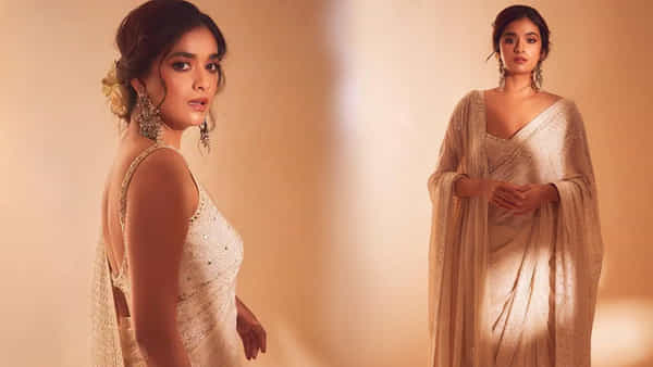 Keerthy Suresh: దసరా ప్రమోషన్లలో తెల్ల చీరలో దేవకన్యల మెరిసిన కీర్తి సురేష్.. ఆ సారీ ధర ఎంతంటే..