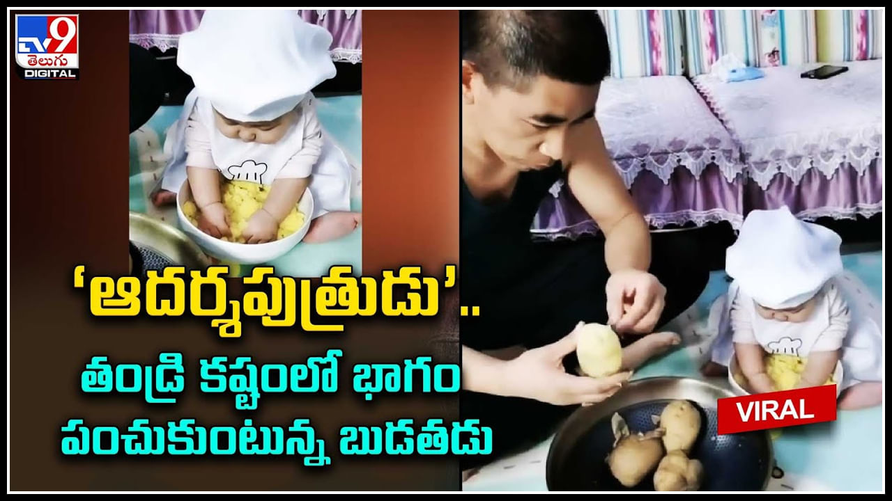 Cute Video: ‘ఆదర్శపుత్రుడు’.. తండ్రి కష్టంలో భాగం పంచుకుంటున్న బుడతడు..