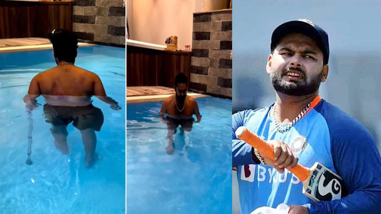 Rishabh Pant: స్విమ్మింగ్‌ పూల్‌లో రిషబ్‌ పంత్‌.. ఏం చేశాడో తెలుసా? వైరలవుతోన్న వీడియో