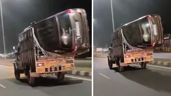 Viral Video: ట్రక్లో కారుని తీసుకెళ్లడం మీరు ఎప్పుడైనా చూశారా!.. షాకింగ్ వీడియో వైరల్