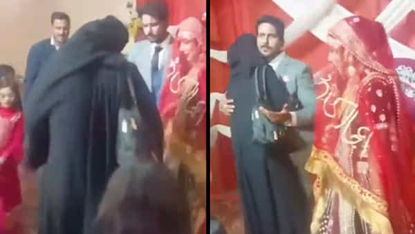 Viral Video: రిసెప్షన్లో వరుడిని కౌగిలించుకున్న బురఖా ధరించిన యువతి.. వధువు రియాక్షన్ చూడాలంటే వీడియోపై ఓ లుక్ వేయండి..