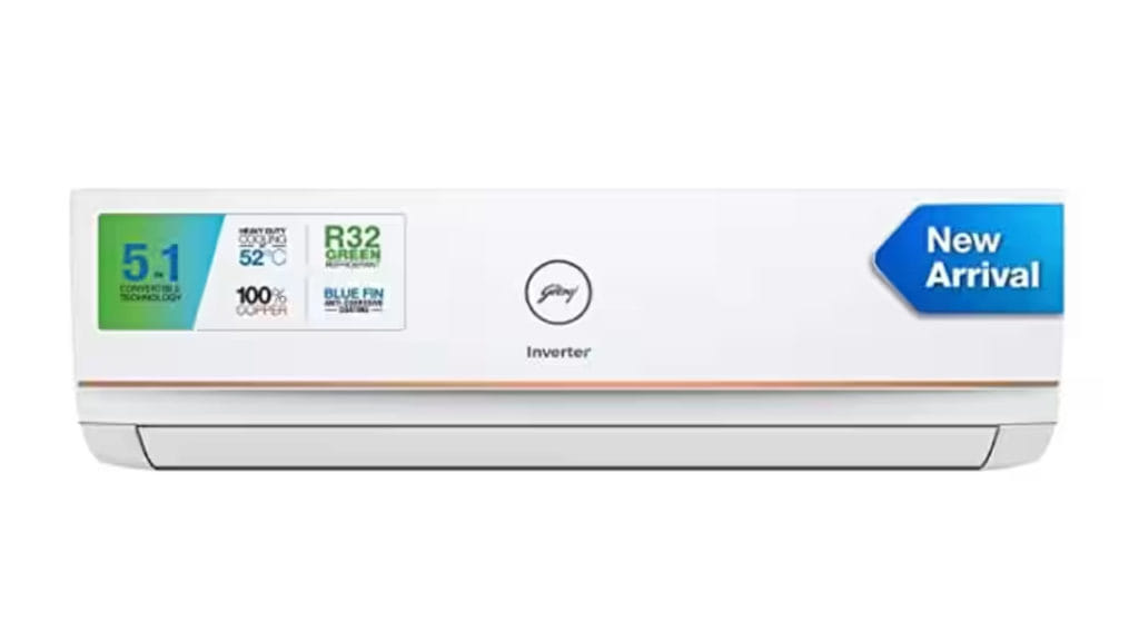 Godrej 1 ton 3 star 5 in1 convertible cooling inverter split AC