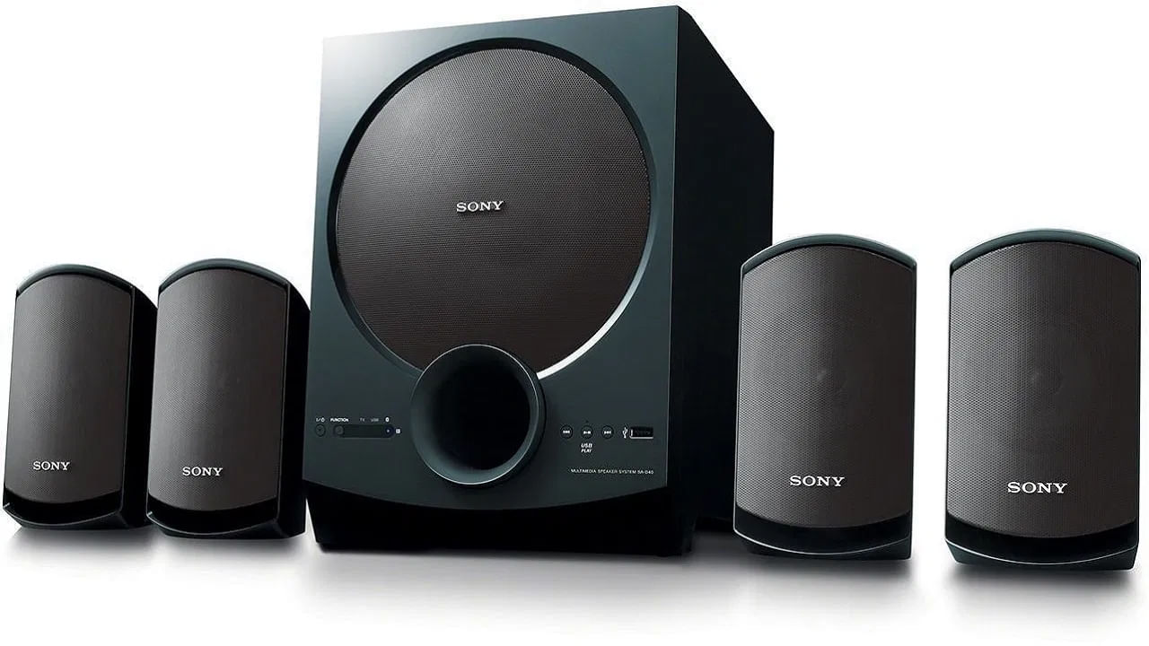 Sony SA-D40 4.1 (Price- Rs. 9,490): Sony home theater has 80W sound output.  With this you get good stereo sound.  Not only this, you also get wireless connectivity.  Sony SA-D40 supports both Bluetooth and USB in 4.1.  Sony home theater has 4.1 channel multimedia speakers.  You also get a remote with the theater.