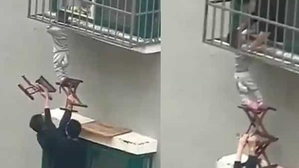 Viral: ఎత్తయిన బిల్డింగ్పై వేలాడుతూ చిన్నారి.. సమయానికి దేవుడిలా రక్షించారు.. లేదంటే..