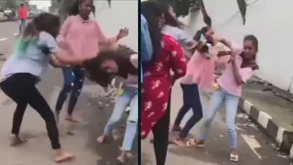 Fight Video: అసలేం జరుగుతోంది..? రోడ్డుపైనే పిచ్చపిచ్చగా తన్నుకున్న అమ్మాయిలు.. నెటిజన్లు ఏమంటున్నారంటే..