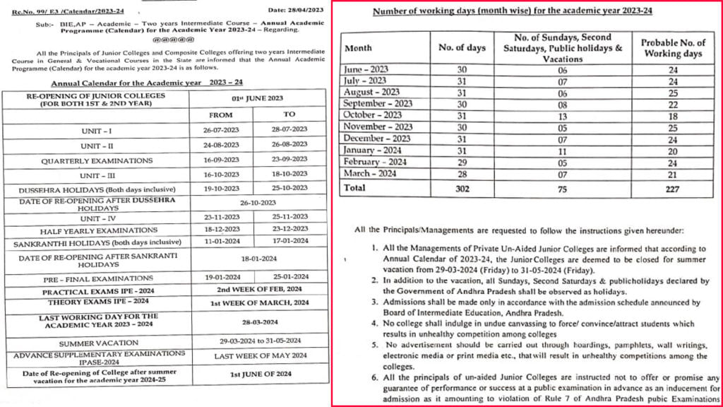 Inter Academic Calendar