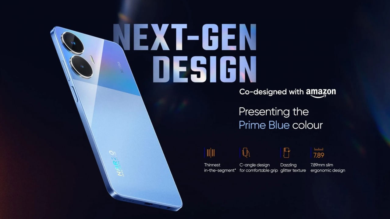 The famous smartphone giant from China is working to bring a new smartphone to the real market.  Named Narzo N55, this phone will be launched on April 12.  It will be available at a budget price. 
