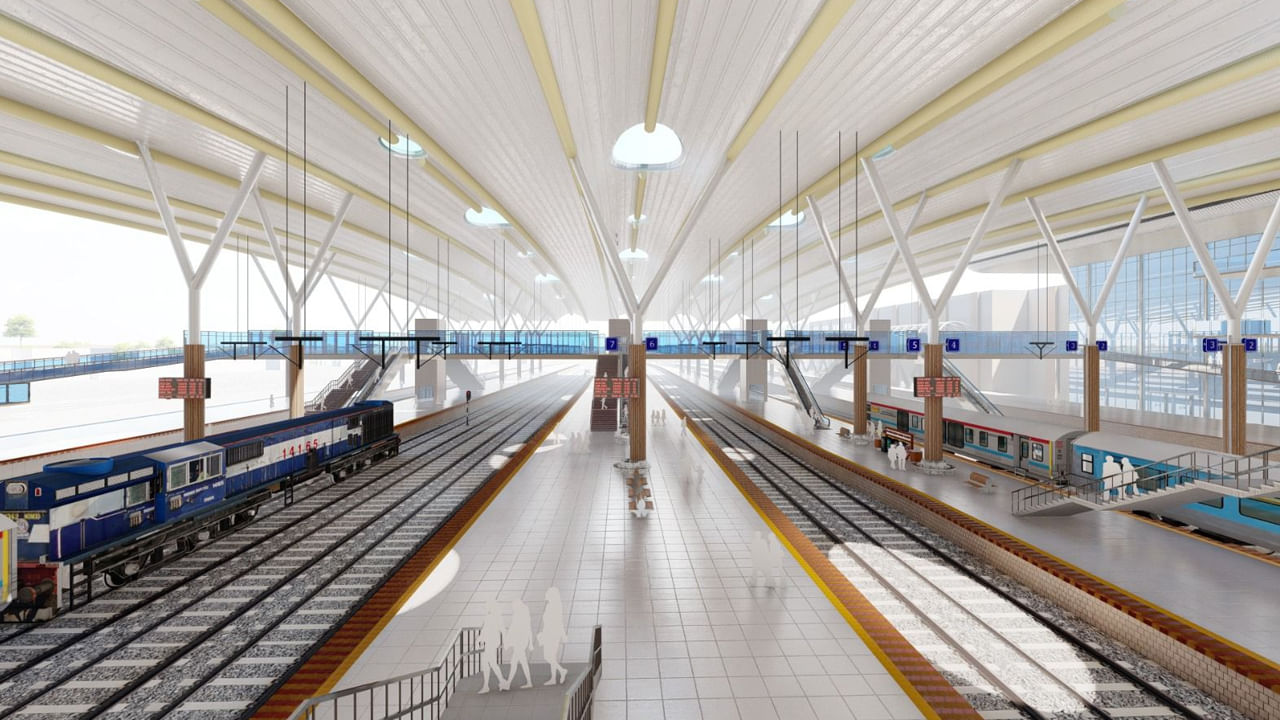 As part of the modernization works, direct connectivity will be established to East and West Metro Stations and Raithifil Bus Station.  Multilevel car parking and special routes will be arranged for the coming and going passengers. 