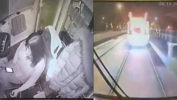 Viral video: ఫోన్ చూస్తూ ట్రైన్ నడిపిన మహిళ.. కళ్లు మూసి తెరిసేలోపు బూమ్..