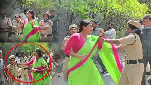 YS Sharmila: పోలీసులపై చేయి చేసుకున్న వైఎస్ షర్మిల.. ఆగ్రహించిన ఖాకీలు.. వీడియో