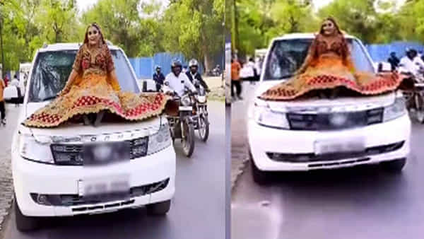 Bride Reel: బ్రైడల్ మేకప్లో కారు బ్యానెట్పై కూర్చుని యువతి రీల్.. షాకిచ్చిన అధికారులు
