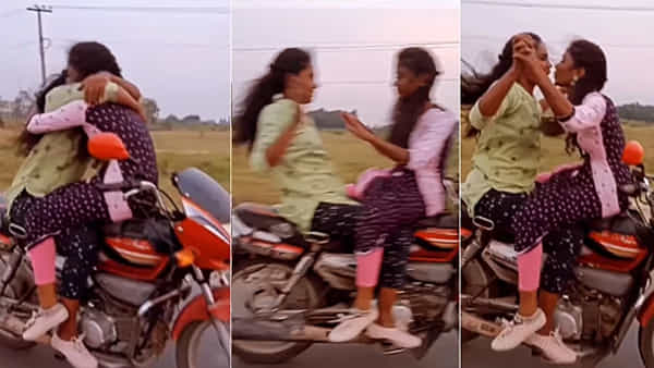 Viral Video: ఓరి భగవంతుడా..! బైక్పైనే రెచ్చిపోయిన అమ్మాయిలు.. ఆపై హగ్గులు ముద్దులు.. వైరల్ అవుతున్న వీడియో..