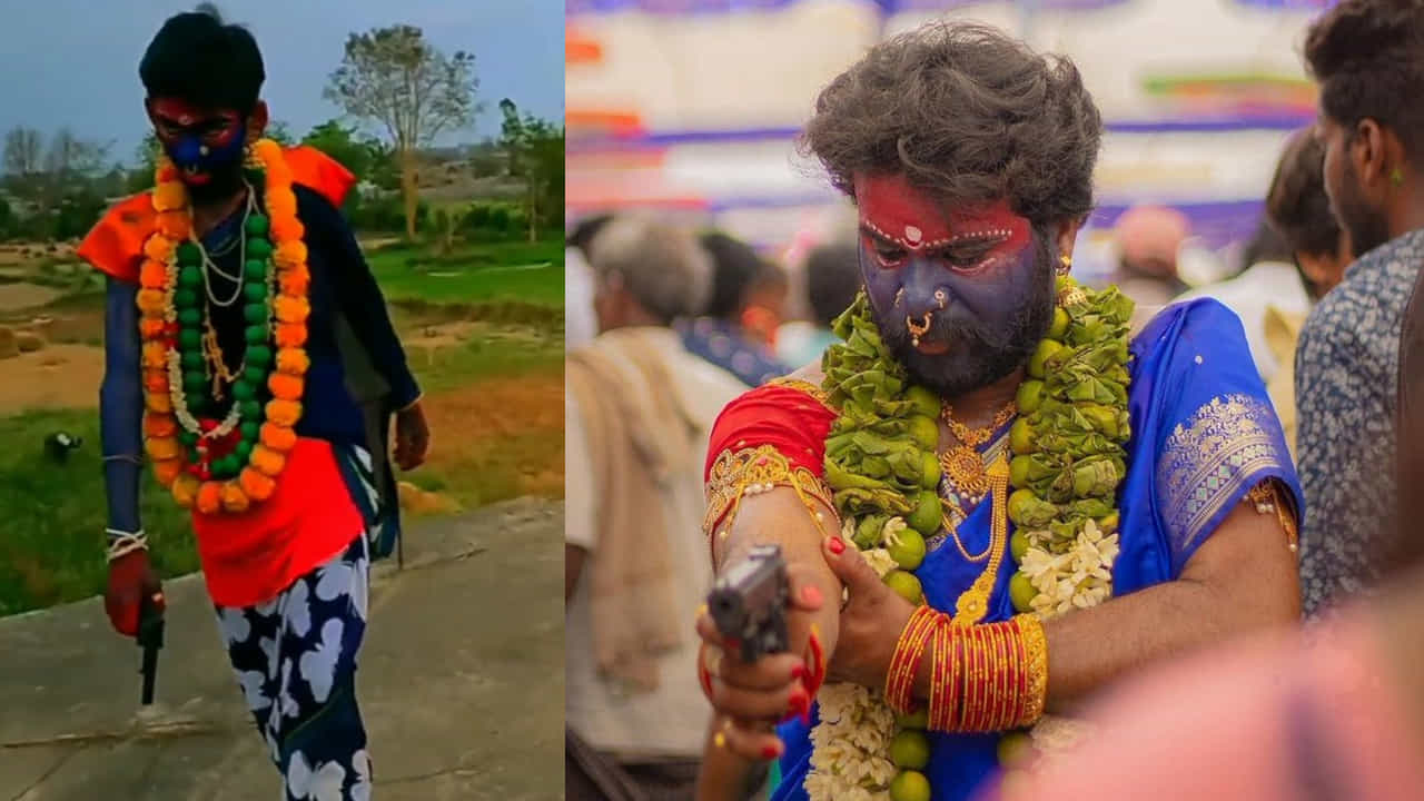ఆయనే కాదు.. ఆ గంగమ్మ జాతరలో ఎందరో యువకులు, పిల్లలు మాతంగి మాత వేషధారణలో కనిపించారు. అయితే వారు పుష్పరాజ్లా కూడా కనిపించేందుకు వారి వేషధారణను ధరించారు. ఇందుకు సంబంధించిన ఫోటోలు ప్రస్తుతం నెట్టింట వైరల్ అవుతున్నాయి.