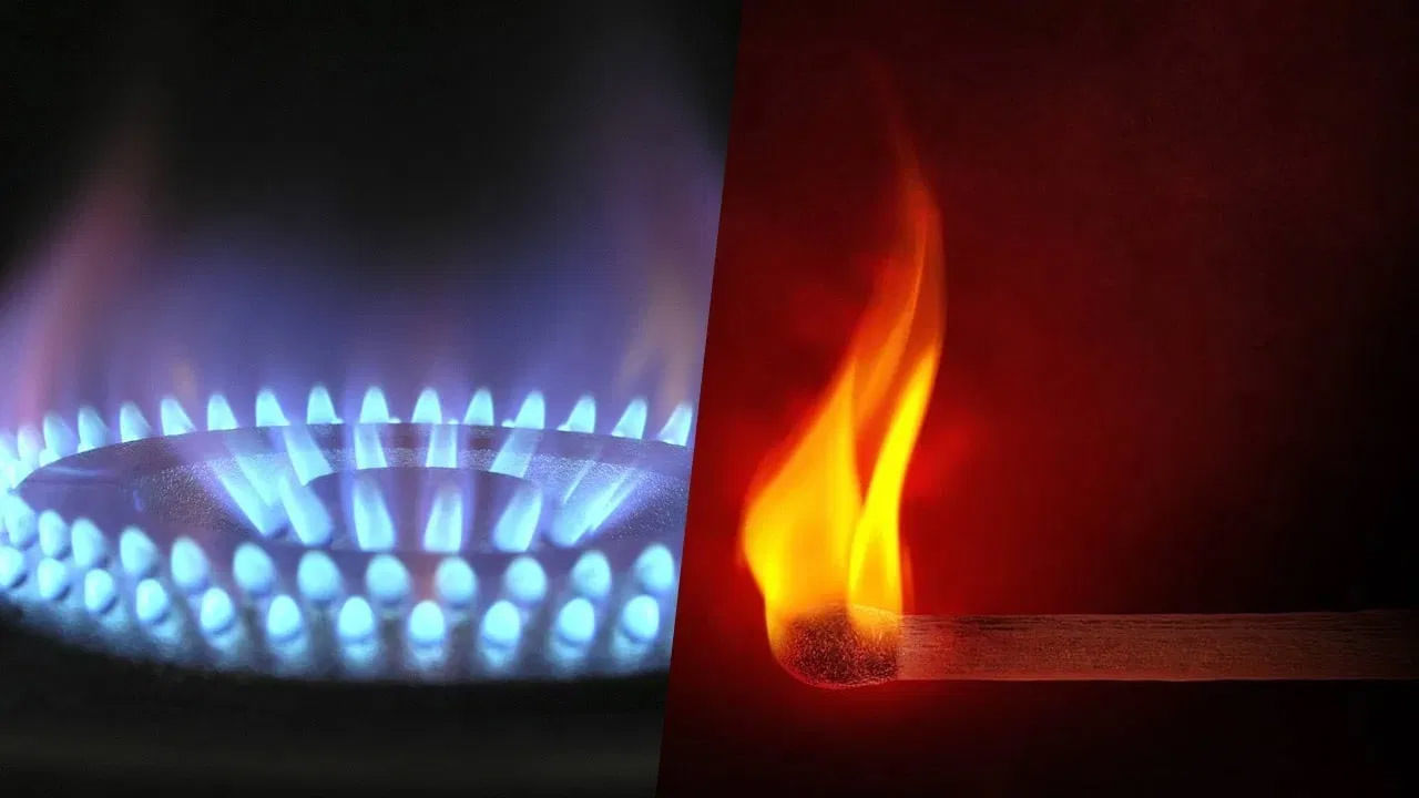 The flame of any fire or its color depends on the oxygen in the atmosphere.  It reacts with the combustible carbon to form the color of the flame.