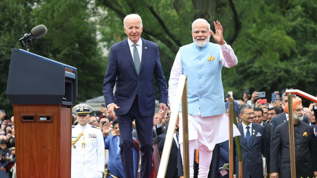 Prime Minister Narendra Modi received a warm welcome at the White House of America. 