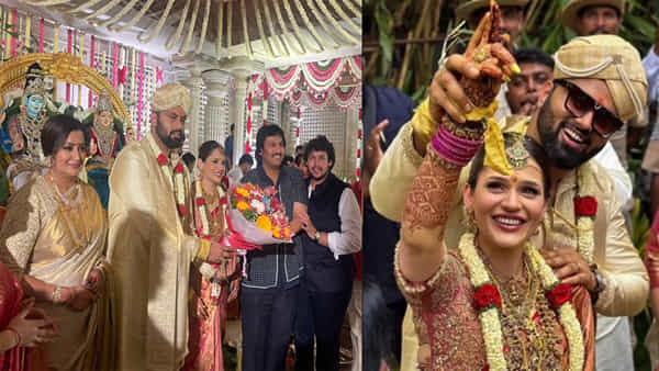 ఘనంగా సీనియర్ నటి సుమలత కుమారుడి పెళ్లి.. స్టార్ హీరోలు, రాజకీయ ప్రముఖుల సందడి