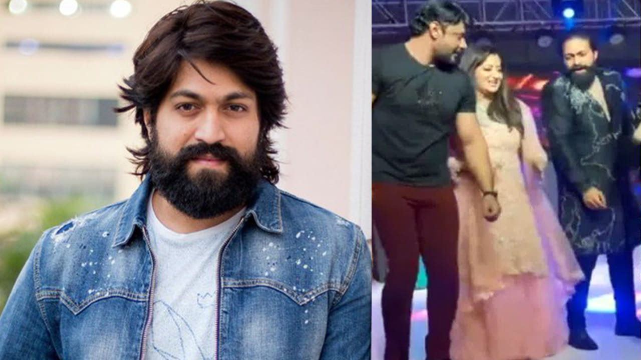 Yash: సీనియర్ హీరోయిన్ సుమలత కొడుకు పెళ్లి కేజీఎఫ్ స్టార్ డాన్స్..  యశ్ అదరగొట్టేశాడు.. వీడియో వైరల్.. 