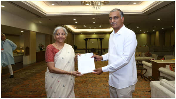 GST Council Meeting: జీఎస్టీ సమావేశంలో మంత్రి హరీష్రావు.. నిర్మలమ్మ దృష్టికి కీలక అంశాలు..