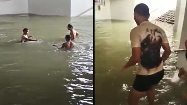 Viral Video: వరదల కారణంగా ముంబైలోని రైల్వే స్టేషన్ జలమయం.. ఈత కొడుతున్న యువకులు