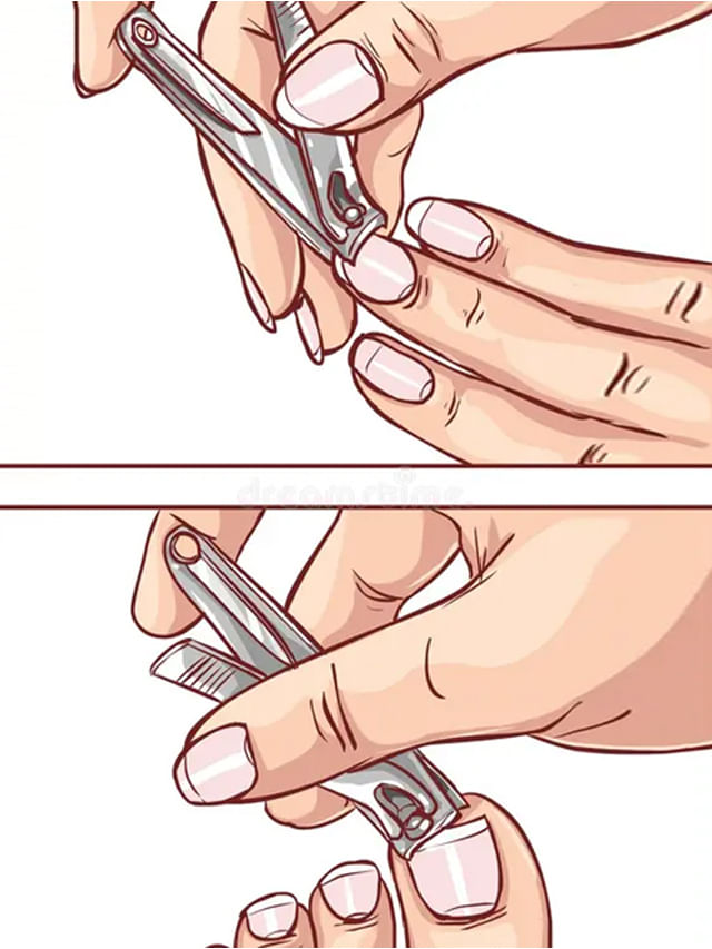 Manicure making yourself cleaning with scissors vector image on VectorStock  | Manicure, Natural manicure, Clip art
