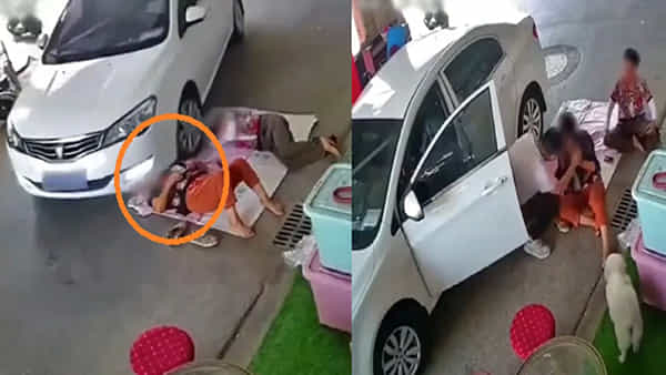 Viral Video: రోడ్డు మీద నిద్రిస్తున్న తల్లికొడుకు.. మహిళ ముఖంపై నుంచి వెళ్లిన కారు.. షాకింగ్ వీడియో వైరల్