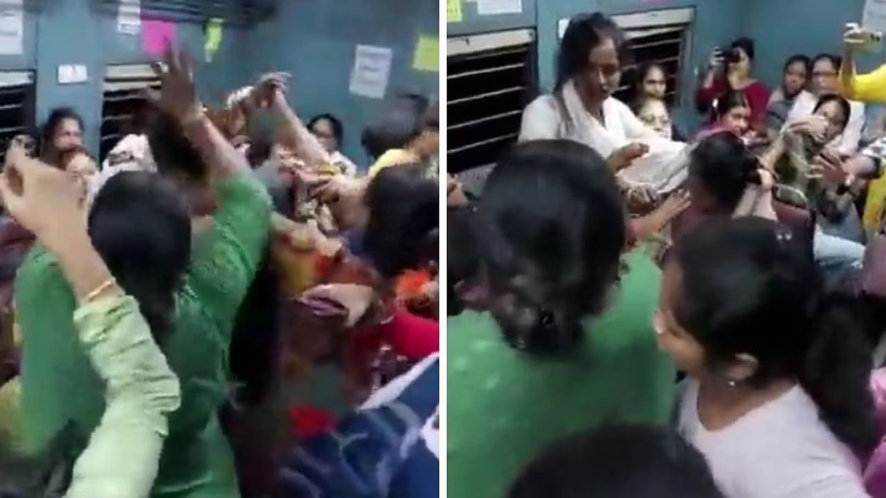 Viral Video: వామ్మో.. ఎందీలొల్లి.. రైలులో రెచ్చిపోయిన మహిళలు.. చెప్పులు తెగిపోయేలా..