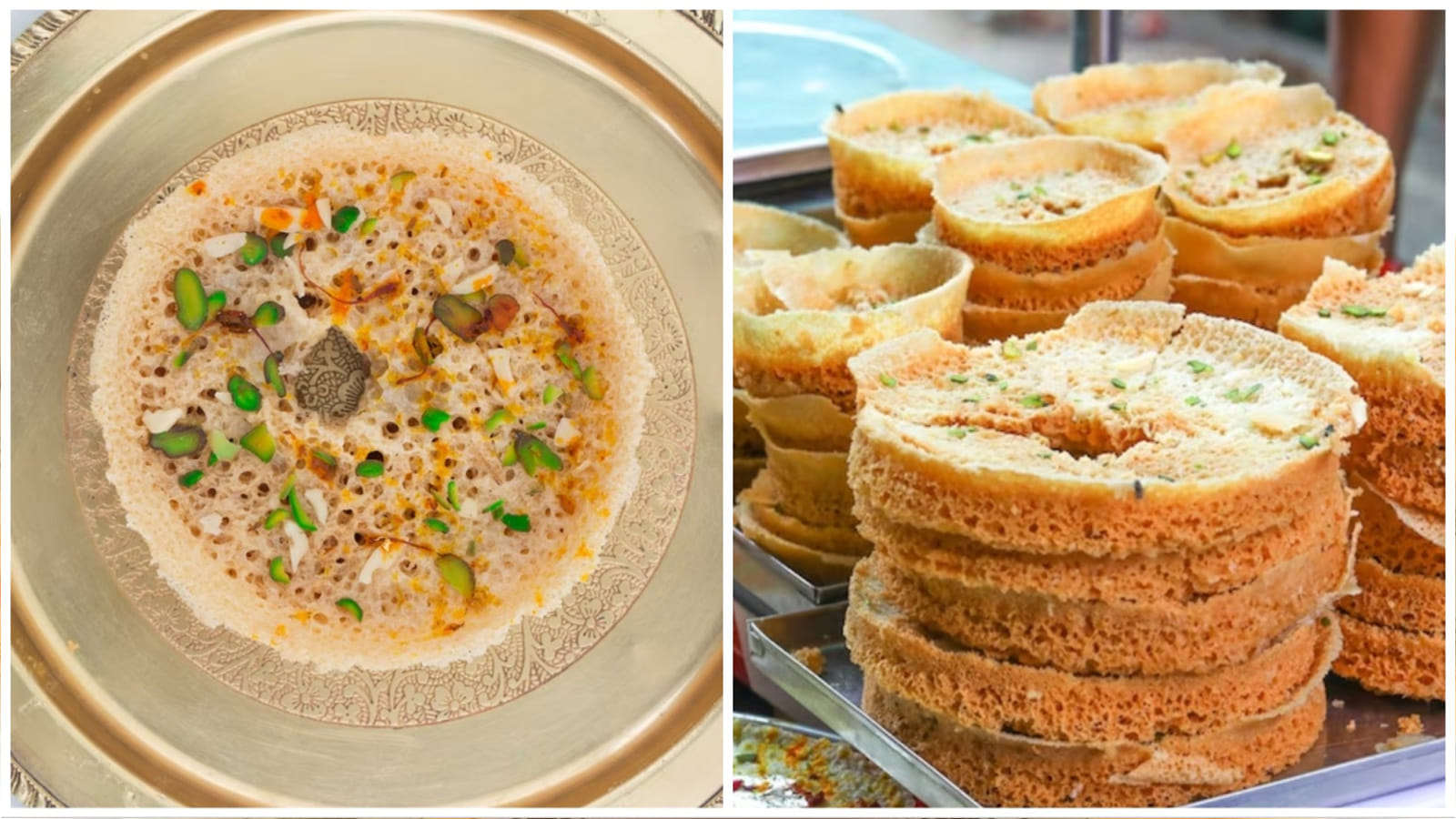 ఘెవర్ తయారీకి సులభమైన వంటకాన్ని మీకు చెప్పబోతున్నాను. అన్నింటిలో మొదటిది, మీరు చక్కెర సిరప్ సిద్ధం చేయాలి. తర్వాత ఒక పెద్ద వెడల్పాటి గిన్నె తీసుకుని అందులో గడ్డకట్టిన నెయ్యి వేయాలి. ఒక్కోసారి ఒక్కో ఐస్ ముక్కను తీసుకుని, నెయ్యిని గట్టిగా రుద్దండి. నెయ్యి పూర్తిగా తెల్లగా మారే వరకు కలపాలి.