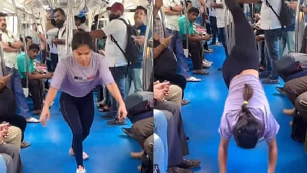 Watch Viral Video: మెట్రో రైల్లో యువతి అద్భుత స్టంట్.. అందమైన వీడియో చూసి నెటిజన్లు ఫిదా..!
