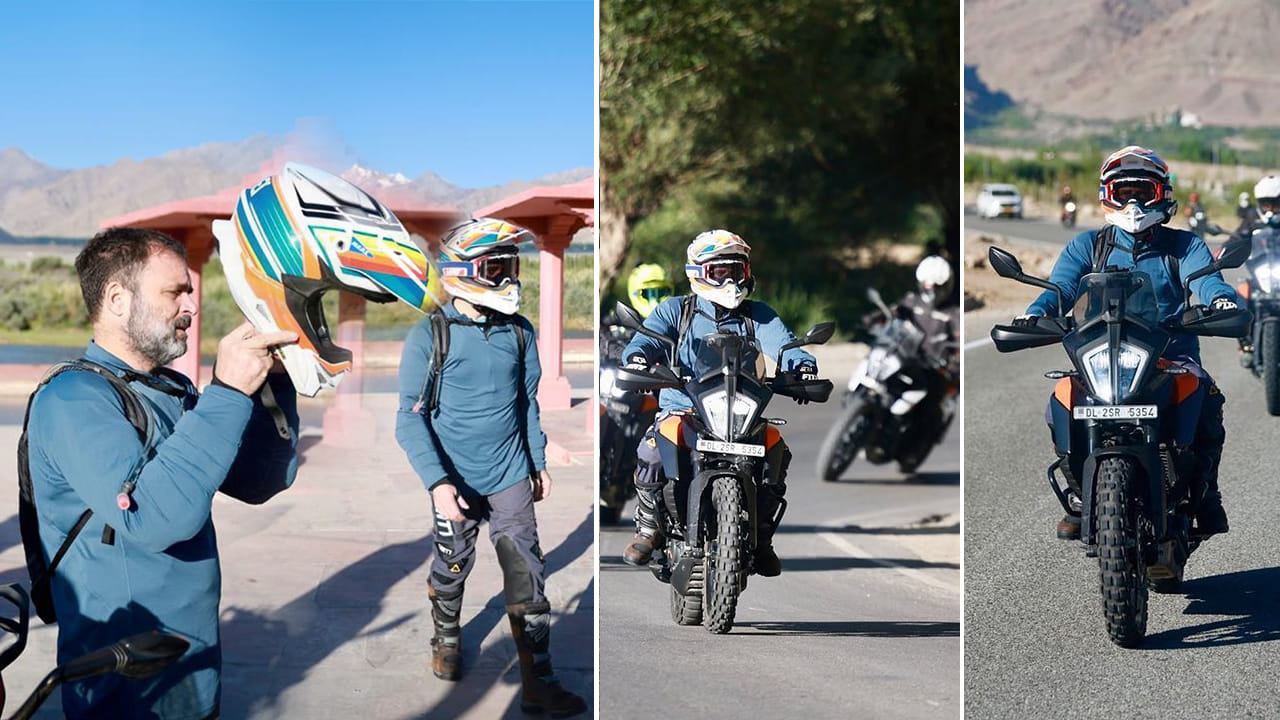 Rahul Gandhi Bike Ride: లద్దాఖ్‌ పర్యటనలో రాహుల్‌గాంధీ బైక్‌ రైడ్ ...