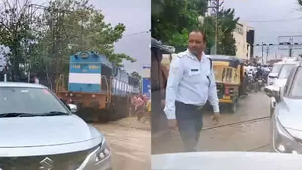 Viral Video: ఓర్నీ.. ఇదెక్కడి విడ్డూరం..! ట్రాఫిక్లో ఇరుక్కుపోయిన రైలు.. వైరలవుతున్న వీడియో🤣😂