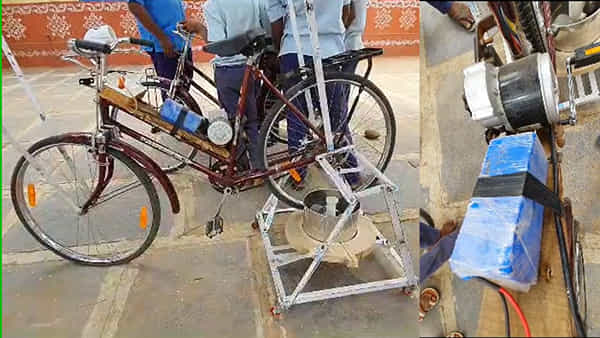 పిల్లలు కాదు, బాల సైంటిస్టులు .. జాతీయ స్థాయి పోటీలకు ఎంపికైన విద్యార్దులు.. సైకిల్తో పనిచేసే గ్రైండర్, మిక్సీ తయారుచేసి..
