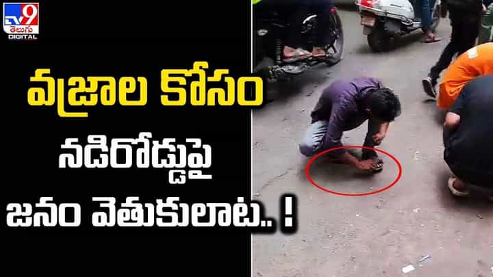 వజ్రాల కోసం నడిరోడ్డుపై జనం వెతుకులాట.. రద్దీగా మారిన ప్రాంతం వజ్రాల కోసం నడిరోడ్డుపై జనం వెతుకులాట.. రద్దీగా మారిన ప్రాంతం