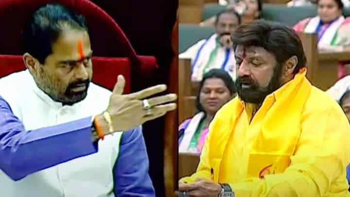 AP Assembly: తొడగొట్టిన బాలయ్య.. స్పీకర్ తమ్మినేని వార్నింగ్.. AP Assembly: తొడగొట్టిన బాలయ్య.. స్పీకర్ తమ్మినేని వార్నింగ్..