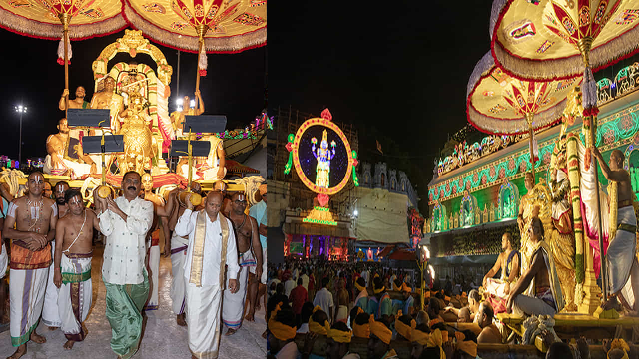 నవరాత్రి బ్రహ్మోత్సవాల్లో రెండో రోజైన సోమవారం ఉదయం శ్రీ మలయప్పస్వామివారు శంఖుచక్రాలతో యోగముద్రలో బద్రీనారాయణ అలంకారంలో ఐదు తలల చిన్న శేషవాహనంపై తిరుమాడ వీధులలో విహరిస్తూ భక్తులను అనుగ్రహించారు.