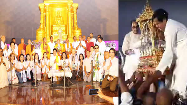 Telangana: నాగార్జున సాగర్ బుద్ధ వనంలో ఘనంగా బుద్ధ ధాతువుల ప్రతిష్టాపన
