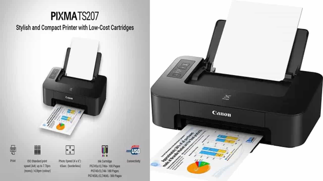 Canon PIXMA TS207 : కెనాన్ కంపెనీకి చెందిన పిక్స్మా టీఎస్207 సింగిల్ ఫంక్షన్ కలర్ ఇంజెక్ట్ ప్రింటర్ అసలు ధర రూ. 2,695 కాగా డిస్కౌంట్లో భాగంగా రూ. 2,299కి సొంతం చేసుకోవచ్చు. యూఎస్బీ కనెక్టివిటీతో పనిచేసే ఈ ప్రింటర్, కలర్ ప్రింట్ పొందొచ్చు. ఏ4 సైజ్ ప్రింట్ స్పీడ్ 4ఐపీఎమ్గా ఉంది.