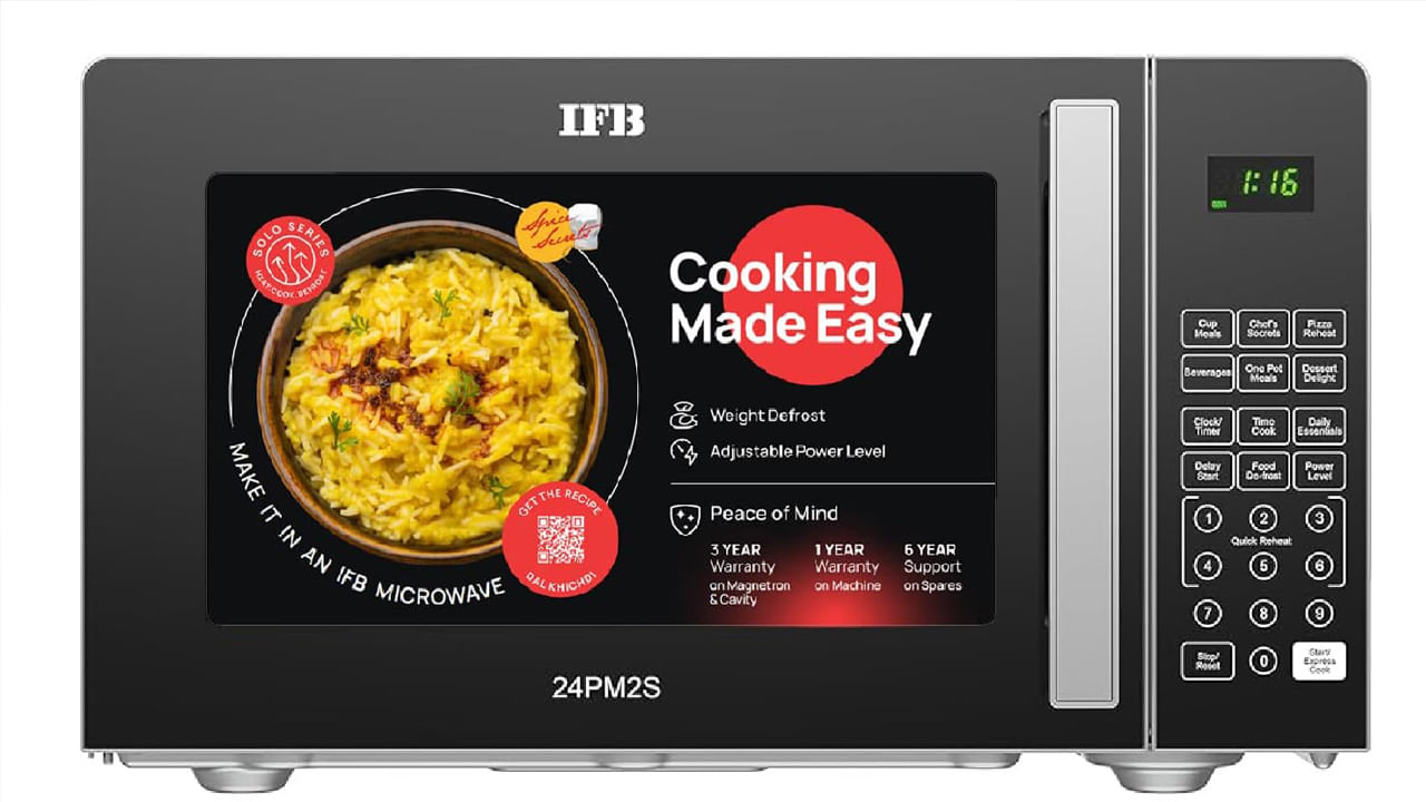  IFB 24 L Solo Microwave Oven: ఐఎఫ్‌బీ కంపెనీకి చెందిన ఈ మైక్రోవేవ్ ఓవెన్ అసలు ధర రూ. 8,799కాగా 26 శాతం డిస్కౌంట్‌లో భాగంగా రూ. 6,490కి కొనుగోలు చేయొచ్చు. దీంతోపాటు అమెజాన్‌ పే ఐసీఐసీ కార్డుతో కొనుగోలు చేస్తే అదనంగా 5 శాతం డిస్కౌంట్ పొందొచ్చు. 24 లీటర్స్‌ కెపాసిటీ కలిగిన ఈ మైక్రోవేవ్ ఓవెన్‌లో మల్టీ స్టేజ్‌ కుక్కింగ్‌, ఆటో రీహీట్, టైమర్ ఆప్షన్‌, డీలే స్టార్ట్‌, స్టీమ్‌ క్లీన్ వంటి ఫీచర్స్‌ను అందించారు. 