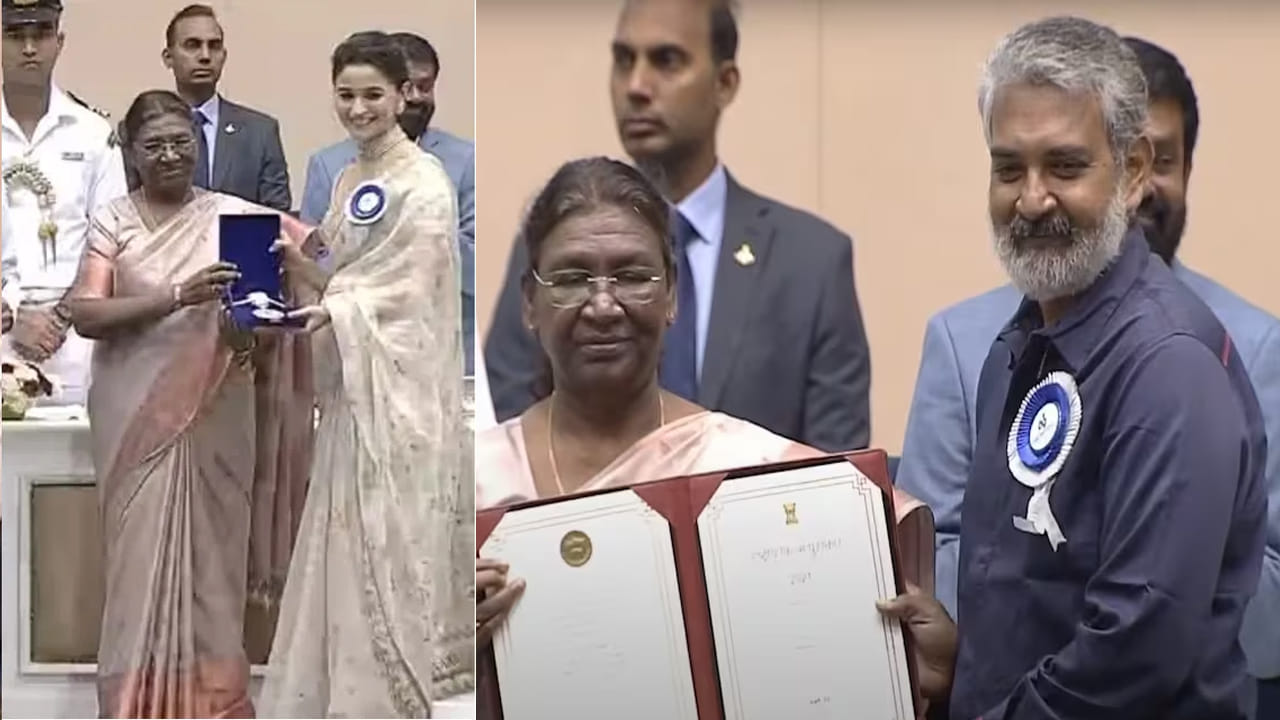 ఇక రాజమౌళి తెరకెక్కించిన ఆర్ఆర్ఆర్ సినిమాకు కూడా అవార్డుల పంట పండింది. ఉత్తమ ప్రజాదరణ పొందిన చిత్రంగా, ఉత్తమ సంగీత దర్శకత్వం (ఎమ్ ఎమ్ కీరవాణి), ఉత్తమ నేపథ్య గాయకుడు( కాల భైరవ), ఉత్తమ నృత్య దర్శకుడు (ప్రేమ్ రక్షిత్), ఉత్తమ స్పెషల్ ఎఫెక్ట్స్ (శ్రీనివాస్ మోహన్), ఉత్తమ స్టంట్ కొరియోగ్రాఫర్గా కింగ్ సోలోమన్ జాతీయ అవార్డులు అందుకున్నారు. (Photo Courtesy: DD National)