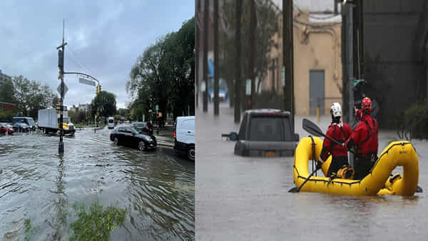 New York Floods: న్యూయార్క్లో ఎడతెరిపి లేకుండా కురుస్తున్న వర్షాలు.. నదులను తలపిస్తున్న రోడ్లు, జనజీవనం అస్తవ్యస్తం..