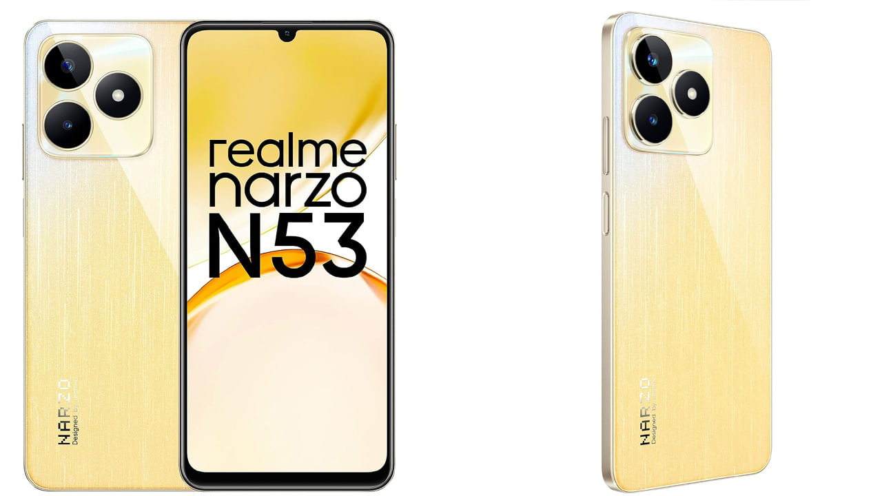 realme narzo N53 : రియల్‌మీ నార్జో ఎన్‌53 స్మార్ట్ ఫోన్‌ అసలు ధర రూ. 10,999గా ఉండగా సేల్‌లో భాగంగా రూ. 7999కే సొంతం చేసుకోవచ్చు. ఈ ఫోన్‌ను ఈఎమ్‌ఐలో నెలకు కేవలం రూ. 388 చెల్లిస్తూ పొందొచ్చు. ఆండ్రాయిడ్ 13 ఆపరేటింగ్ సిస్టమ్‌తో పనిచేసే ఈ స్మార్ట్ ఫోన్‌లో 4జీబీ ర్యామ్‌, 64 జీబీ స్టోరేజ్‌ను అందించారు. 5000 ఎంఏహెచ్‌ బ్యాటరీ ఈ ఫోన్‌ సొంతం. 