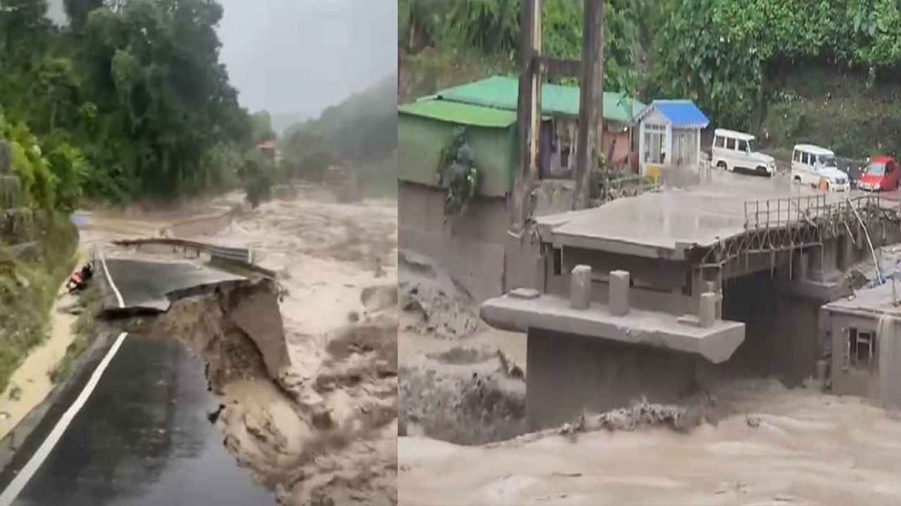 Sikkim flood: సిక్కింలో క్లౌడ్‌ బర్‌స్ట్‌ బీభత్సం.. కూలిన 14 వంతెనలు.. చిక్కుకుపోయిన 3000 మందికి పైగా పర్యాటకులు