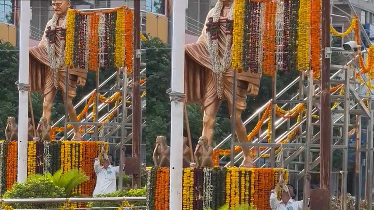 సిరిసిల్ల మార్కెట్ వద్ద రౌండ్ సర్కిల్‌లో ఉన్న గాంధీ విగ్రహం చుట్టూ ఏర్పాటు చేసిన స్టీల్ గ్రిల్స్‌కు ఉరి వేసుకొని ఆత్మహత్యాయత్నానికి యత్నించాడు. అయితే, అదే సమయంలో అక్కడ విధులు నిర్వహిస్తున్న పోలీసులు అతన్ని గమనించారు. 