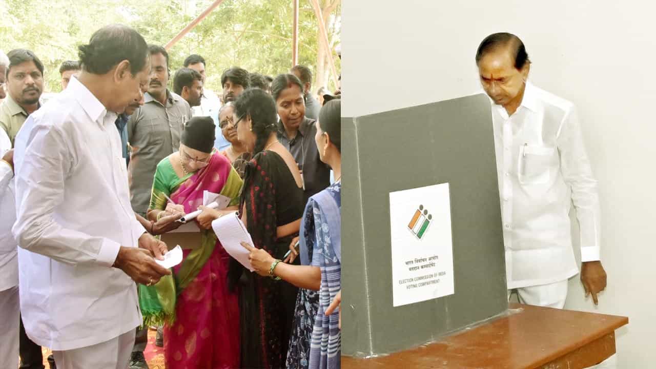 తెలంగాణలో అసెంబ్లీ ఎన్నికల పోలింగ్ ప్రశాంతంగా కొనసాగుతోంది. అక్కడక్కడ చిన్నపాటి ఘర్షణలు మినహా సజావుగా సాగుతున్నట్లు ఎన్నికల అధికారులు వెల్లడించారు. ఈ పోలింగ్లో సెలబ్రేటీలు, రాజకీయ ప్రముఖులు తమతమ ఓటు హక్కును వినియోగించుకుంటున్నారు. ఈ నేపథ్యంలో సీఎం కేసీఆర్ తన సతీమణి శోభతో కలిసి సిద్దిపేట జిల్లా చింతమడకకు వెళ్లి ఓటు హక్కును వినియోగించుకున్నారు.