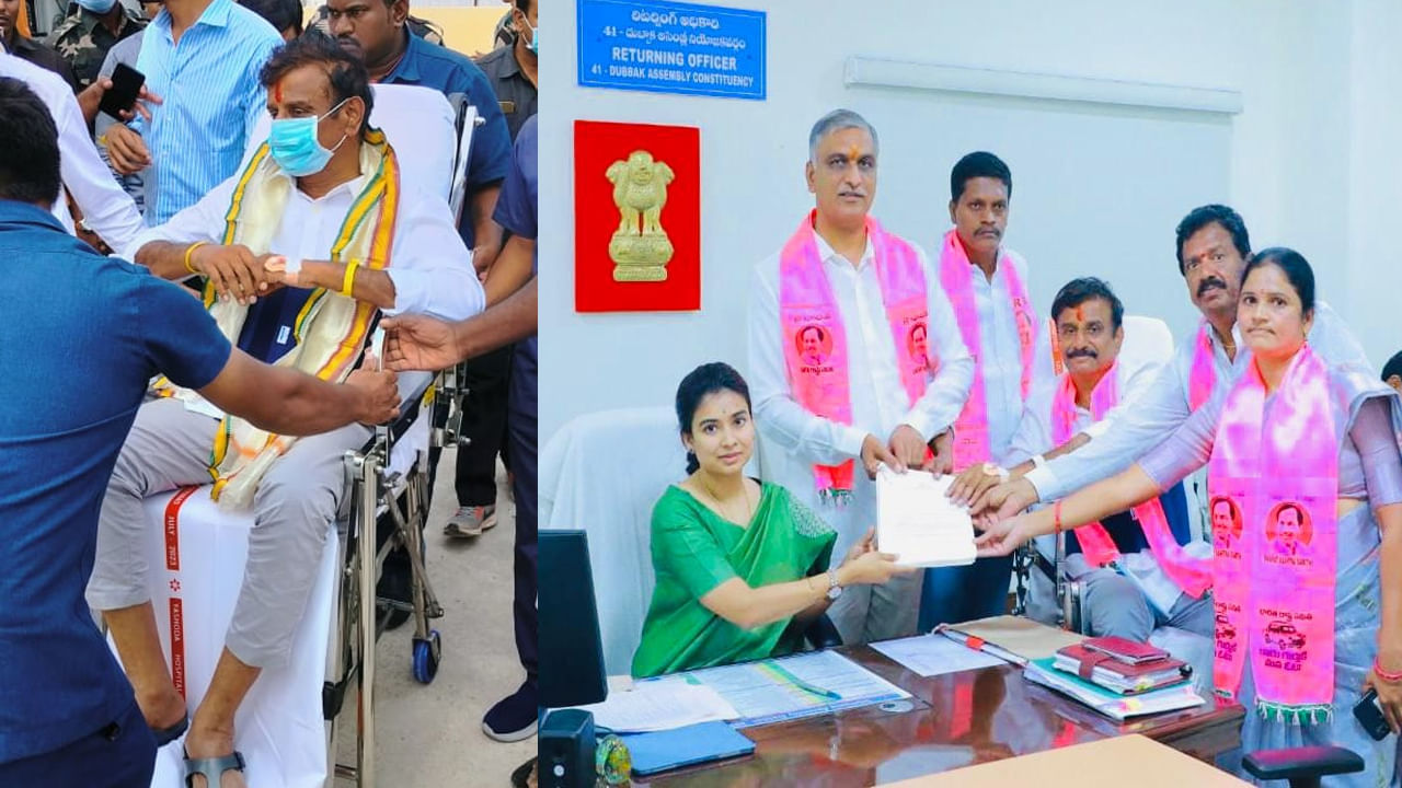 Telangana: అంబులెన్సులో వచ్చి నామినేషన్.. దుబ్బాక అభ్యర్థి కొత్త ప్రభాకర్ రెడ్డి..