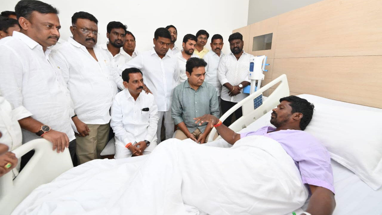 Minister KTR: ‘అంతకు అంత అనుభవిస్తారు’.. గువ్వల బాలరాజును పరామర్శించిన మంత్రి కేటీఆర్..