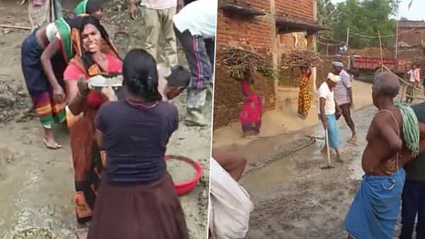 Watch Video: నిర్మాణంలో ఉన్న రోడ్డును దొంగిలించిన గ్రామస్థులు.. కాంట్రాక్టర్కు కళ్లు బైర్లు కమ్ముతున్నాయ్...వీడియో చూడండి!