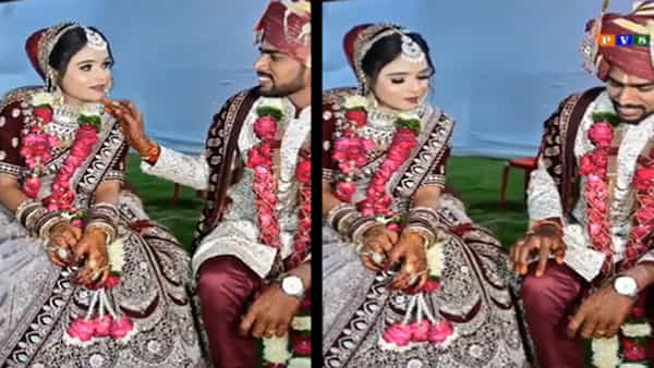 Bride Makeup: ఇలాగే ఉంటారు బ్రో..! వధువు ముఖాన్ని టచ్చేసిన వరుడికి ఝలక్.. ఏం జరిగిందో చూస్తే..