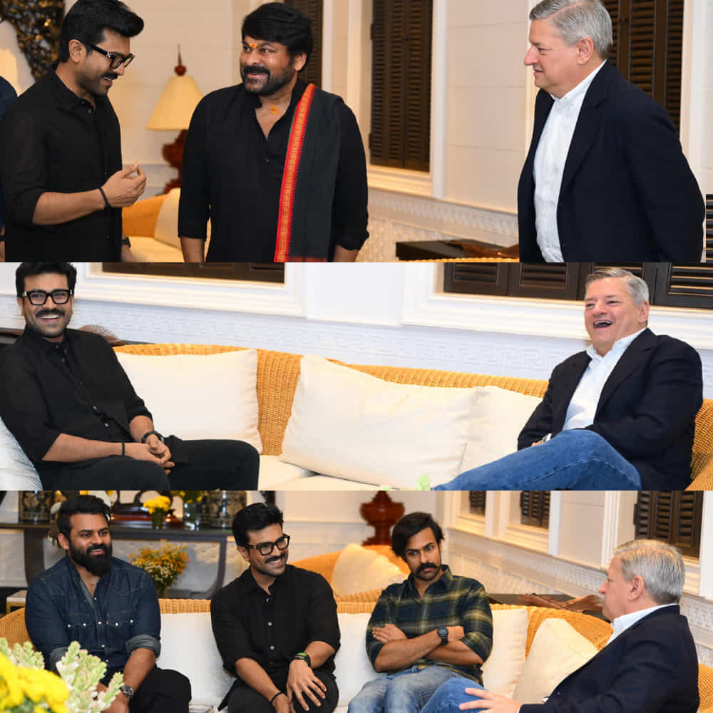 ప్రముఖ ఓటీటీ సంస్థ నెట్ఫ్లిక్స్ కో సీఈవో టెడ్ సరాండొస్, తన టీంతో కలిసి ప్రస్తుతం హైదరాబాద్లో పర్యటిస్తున్న సంగతి తెలిసిందే. గురువారం మెగాస్టార్ చిరంజీవి, మెగా పవర్ స్టార్ రామ్ చరణ్ నివాసంలో సందడి చేశారు.
