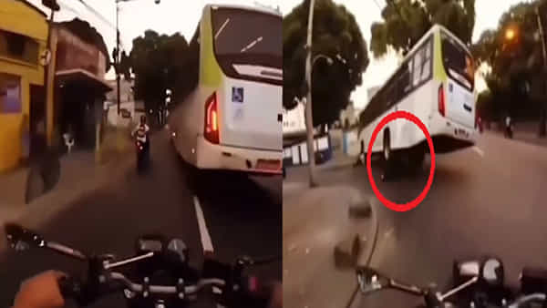 Viral Video: యముడు లీవ్లో ఉన్నట్లు ఉన్నాడు.. బస్సు ఓవర్ టెక్ చేస్తుండగా టైర్ కిందకు రైడర్..
